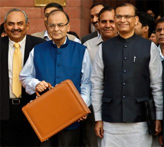 Finance Minister Arun Jaitley before the Budget Session